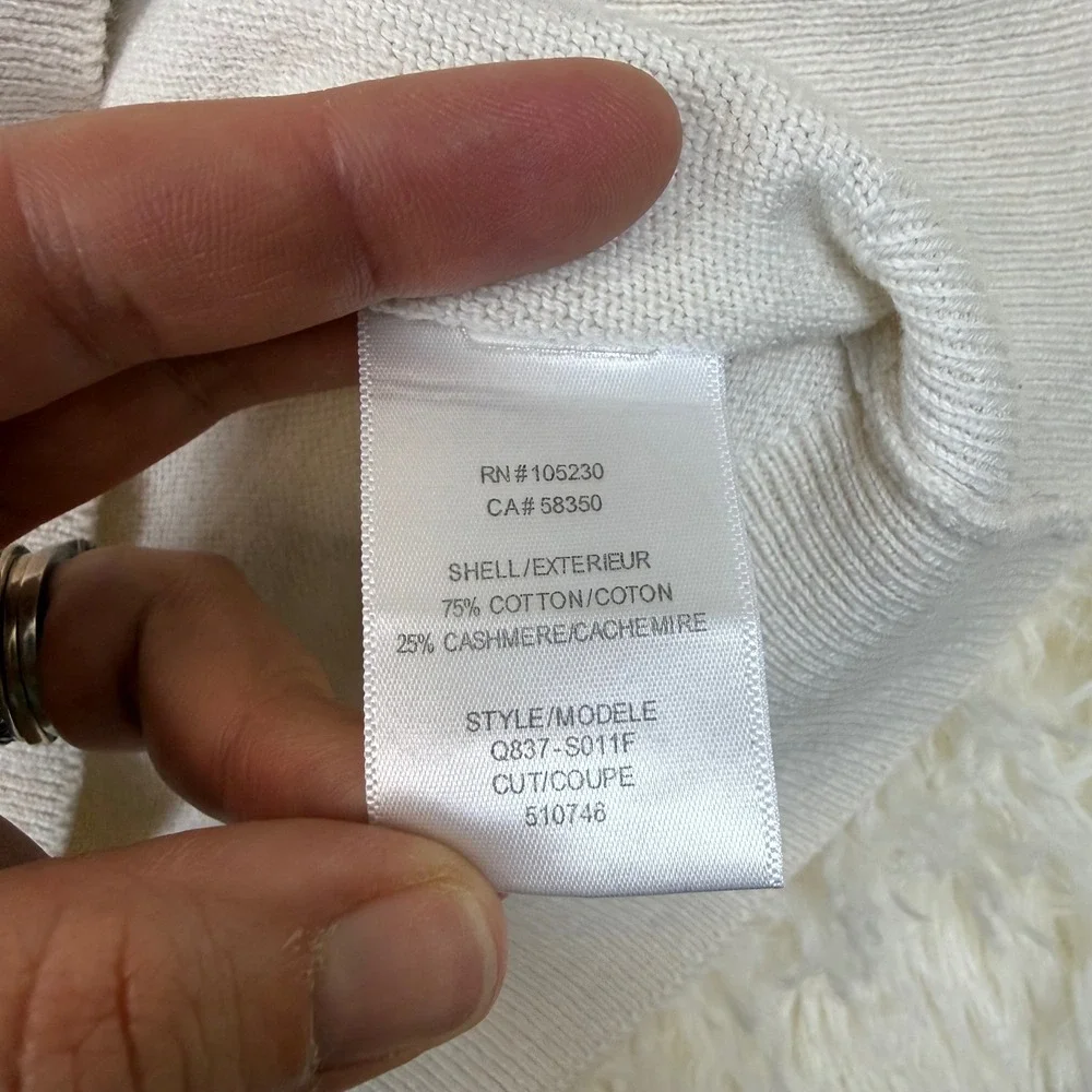 Equipment Sweater Womens XS Cream Cashmere Blend Cable Knit Preppy Luxury